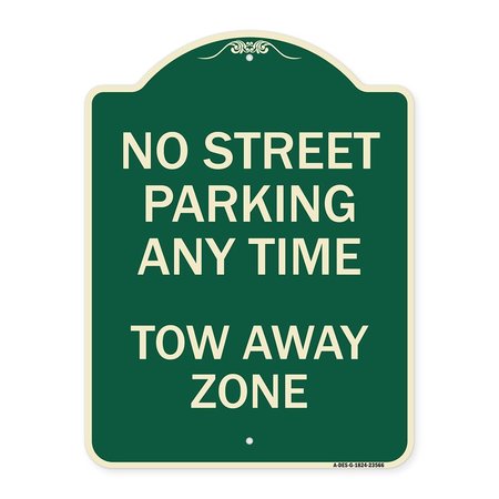 SIGNMISSION No Street Parking Anytime Tow Away Zone Heavy-Gauge Aluminum Sign, 24" x 18", G-1824-23566 A-DES-G-1824-23566